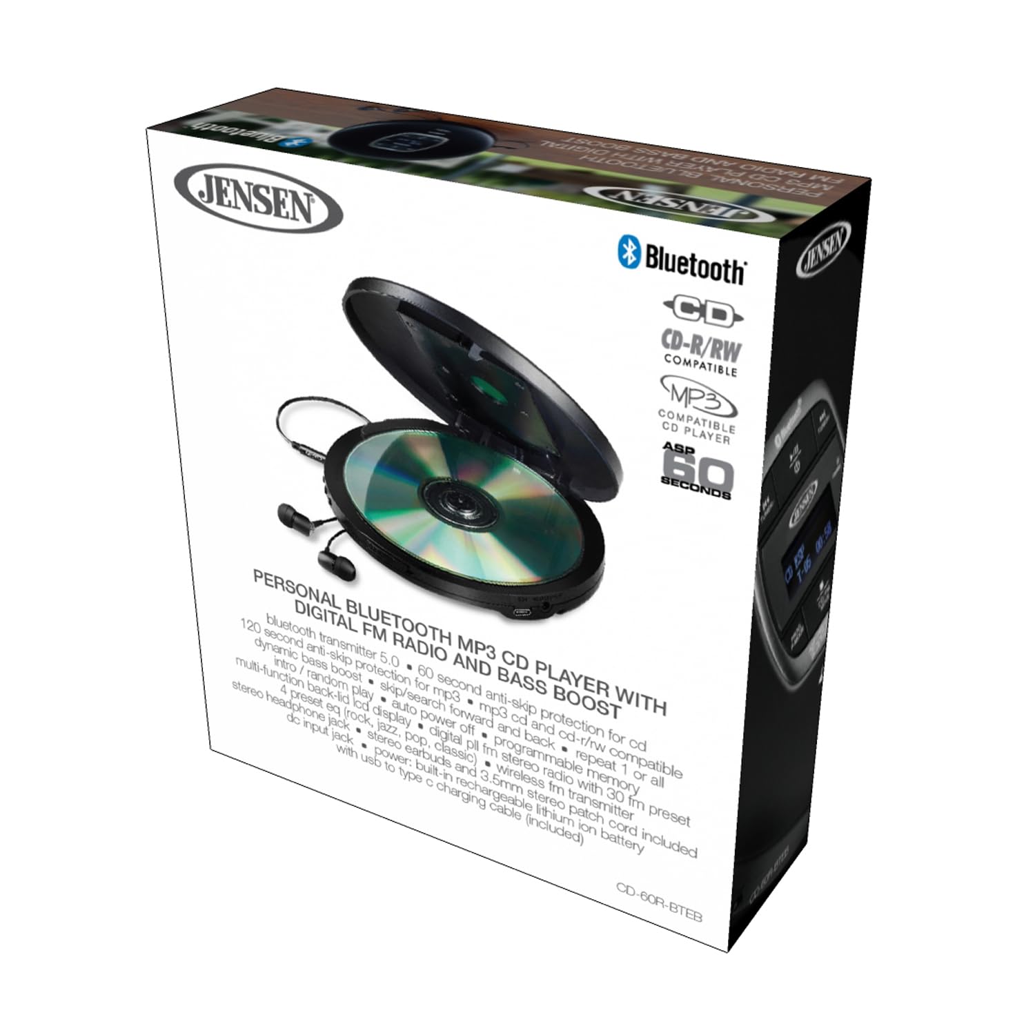 Foto 6 | Reproductor De Cd Portátil Jensen Professional Cd-60r-bteb Bluetooth - Venta Internacional.