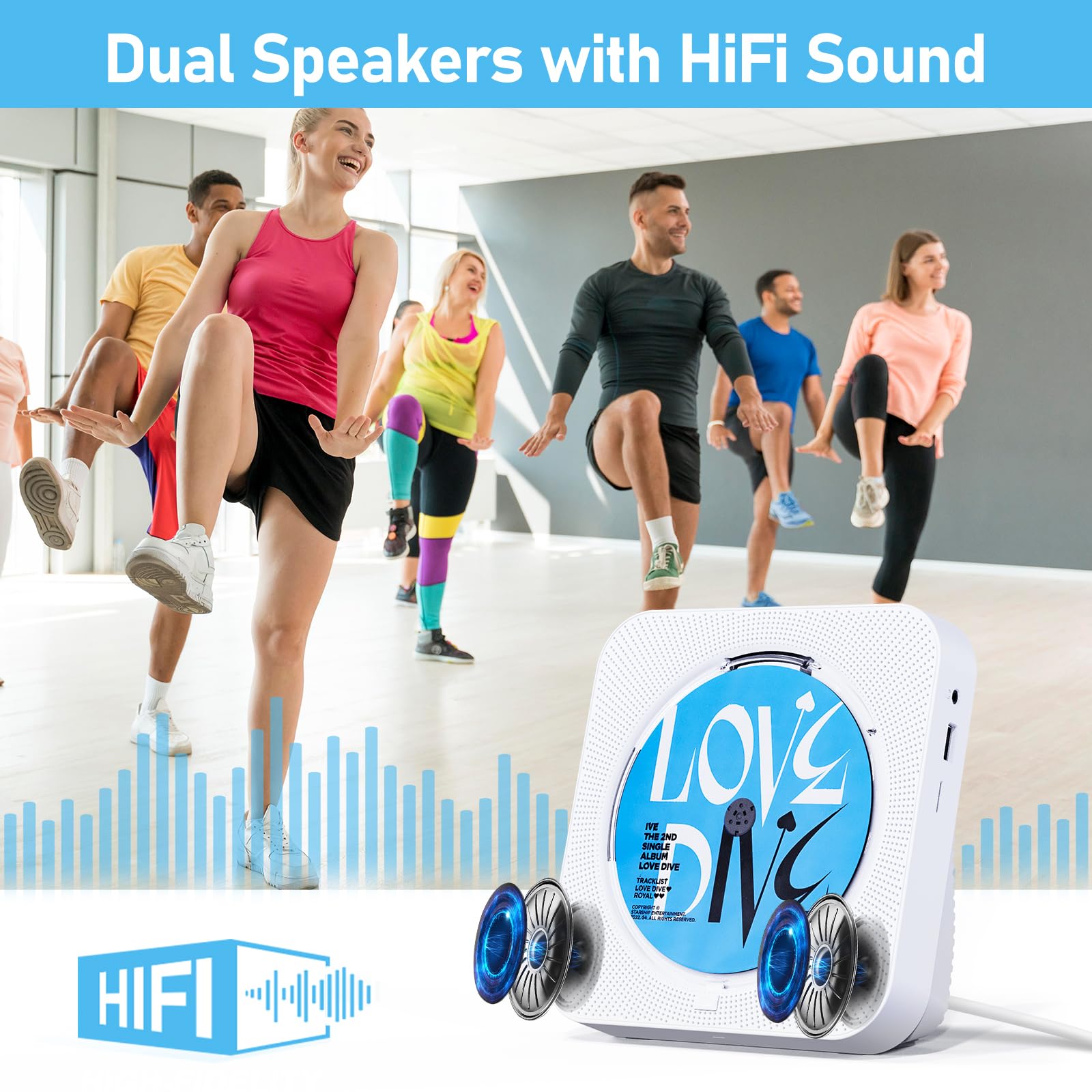 Foto 5 | Reproductor De Cd Micocious Bluetooth De Escritorio Con Altavoces Y Radio Fm - Venta Internacional.