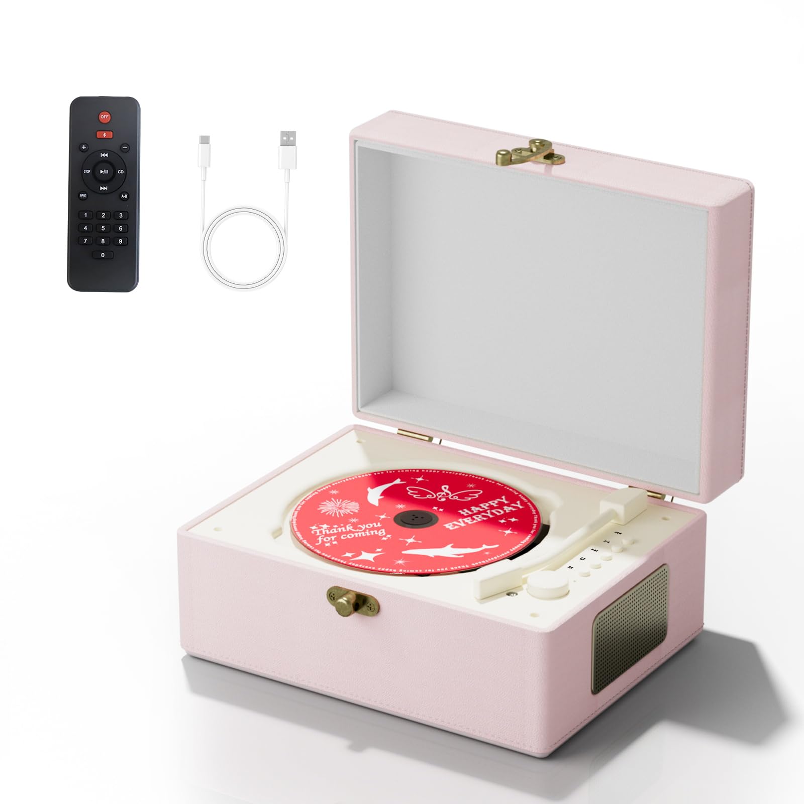 Foto 2 pulgar | Reproductor De Cd Yintiny Time Music Box Con Altavoces Bluetooth Pink - Venta Internacional.