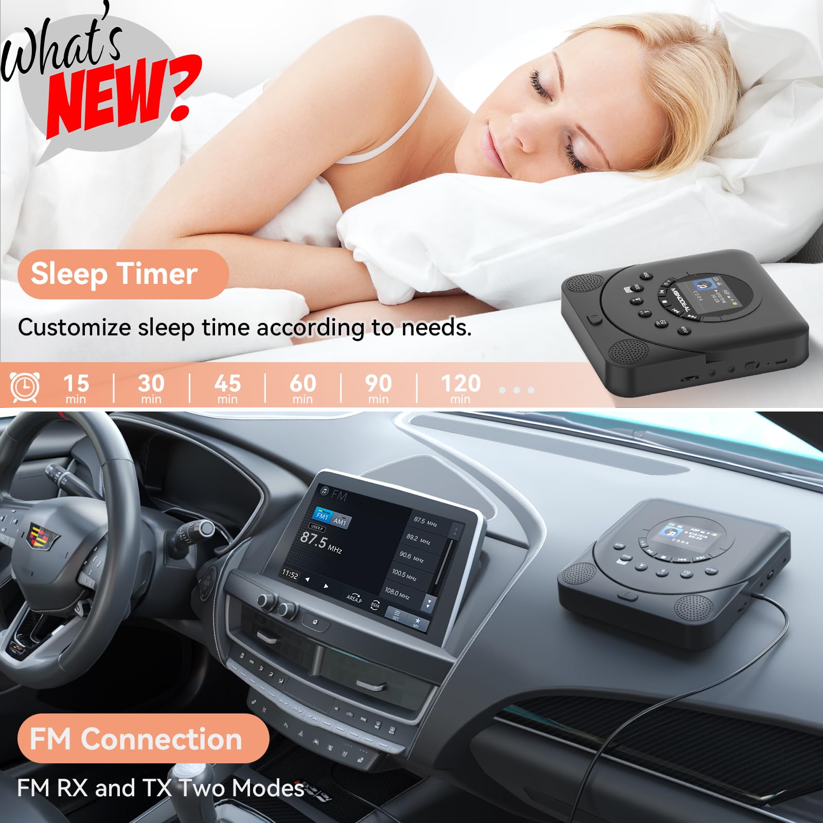 Foto 2 | Reproductor De Cd Portátil Monodeal Dual Stereo Con Bluetooth Y Fm - Venta Internacional.