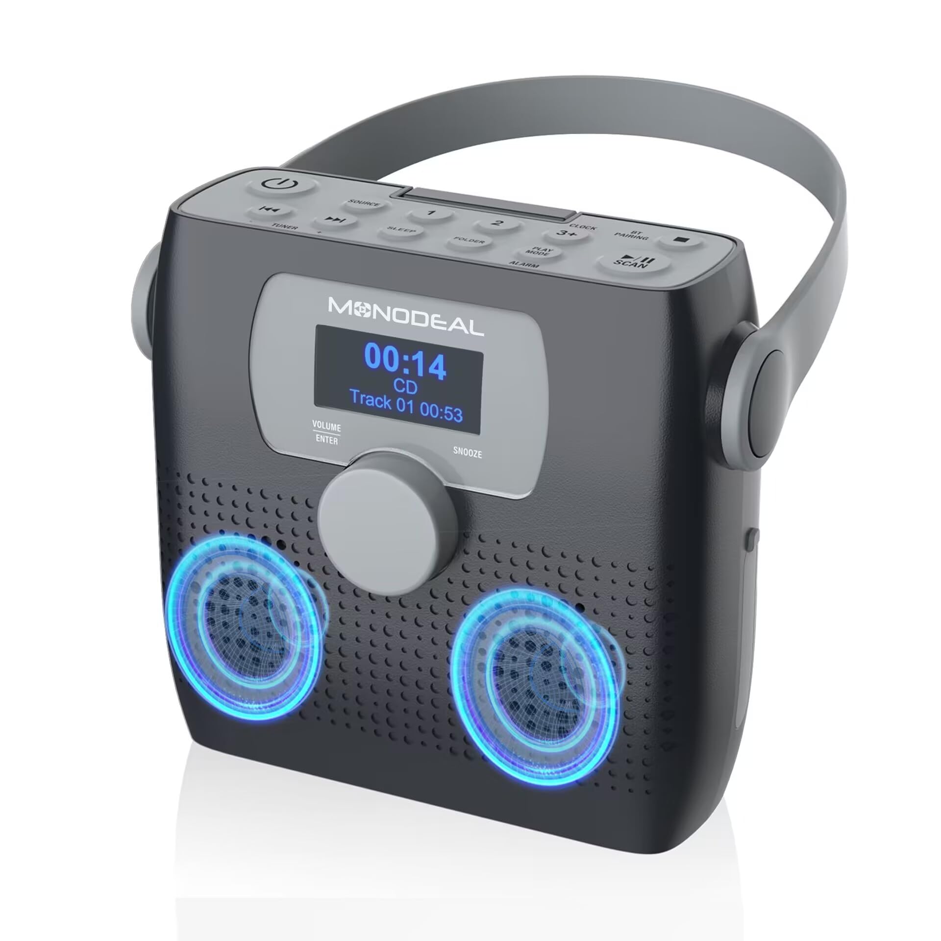 Foto 1 | Reproductor De Cd Monodeal Boombox Portátil Bluetooth Con Altavoz De 6 W - Venta Internacional.