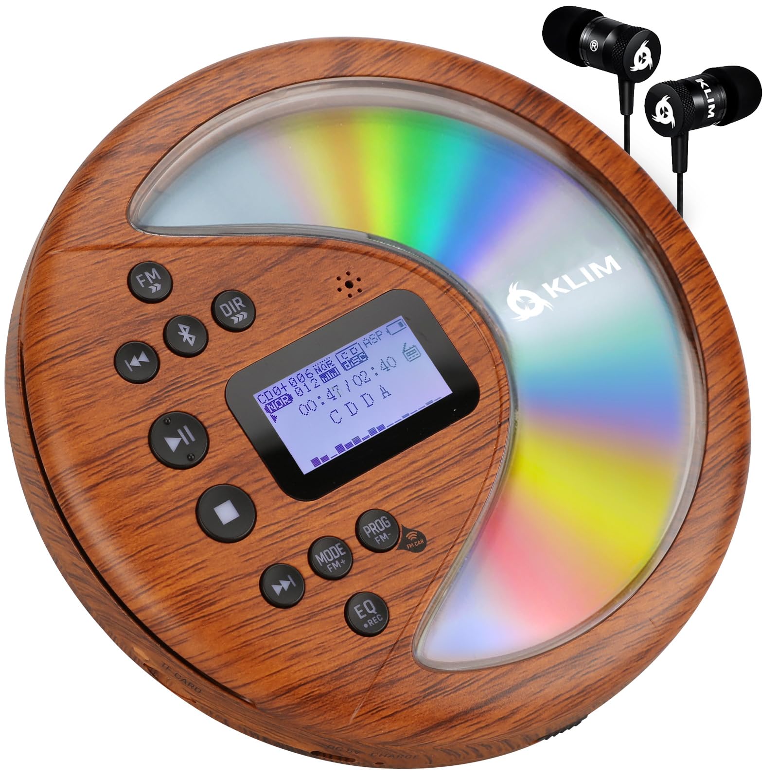 Foto 2 pulgar | Reproductor De Cd Portátil Klim Discover Wood Con Bluetooth Y Radio Fm - Venta Internacional.