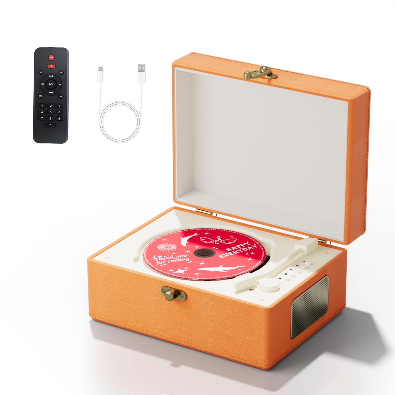 Foto 2 pulgar | Reproductor De Cd Yintiny Time Music Box Con Altavoces Bluetooth Naranja - Venta Internacional.