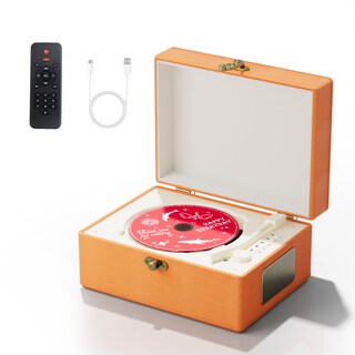 Foto 1 | Reproductor De Cd Yintiny Time Music Box Con Altavoces Bluetooth Naranja - Venta Internacional.