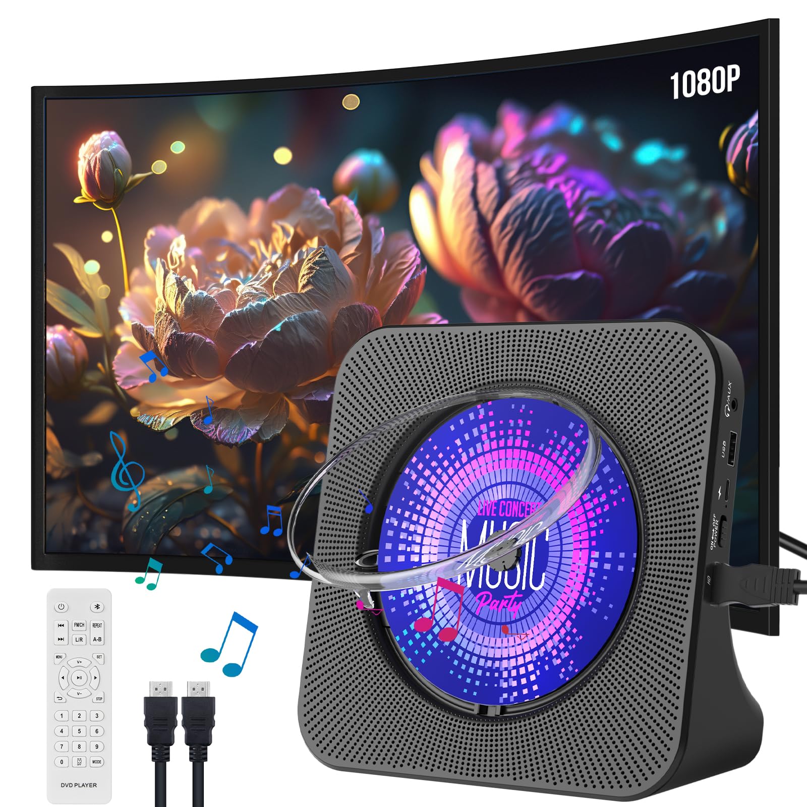 Foto 1 | Reproductor De Dvd Portátil Qoosea All Region Free Con Control Remoto - Venta Internacional.