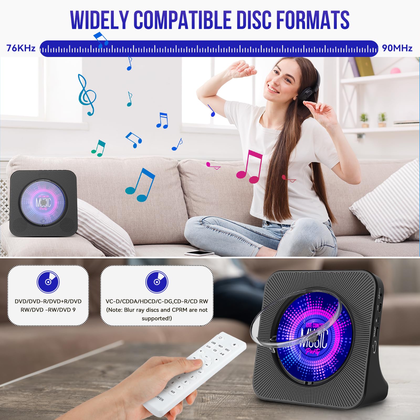 Foto 5 | Reproductor De Dvd Portátil Qoosea All Region Free Con Control Remoto - Venta Internacional.