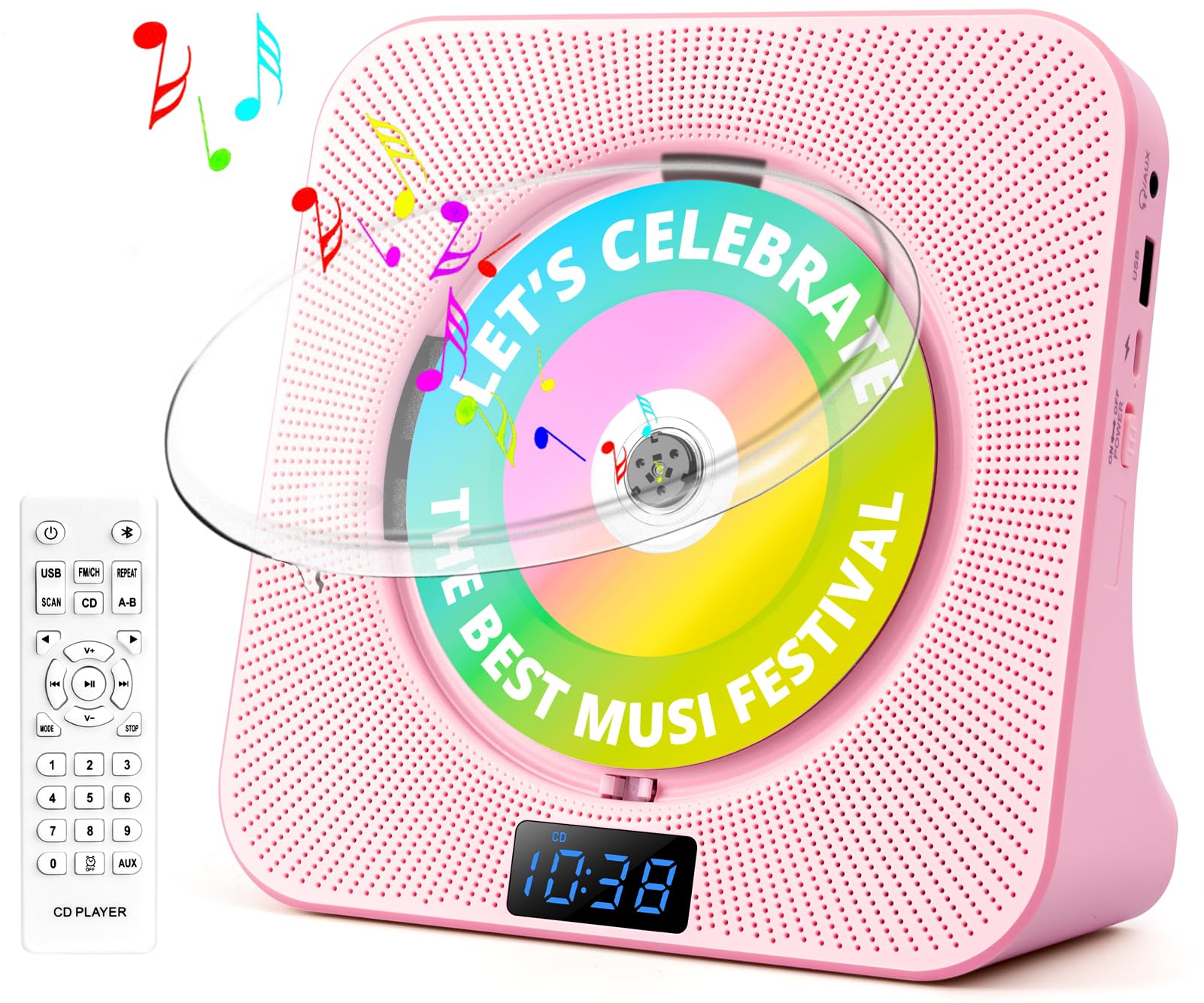 Foto 2 pulgar | Reproductor De Cd De Escritorio Roadom Reproductor De Cd Bluetooth Con Altavoces - Venta Internacional.