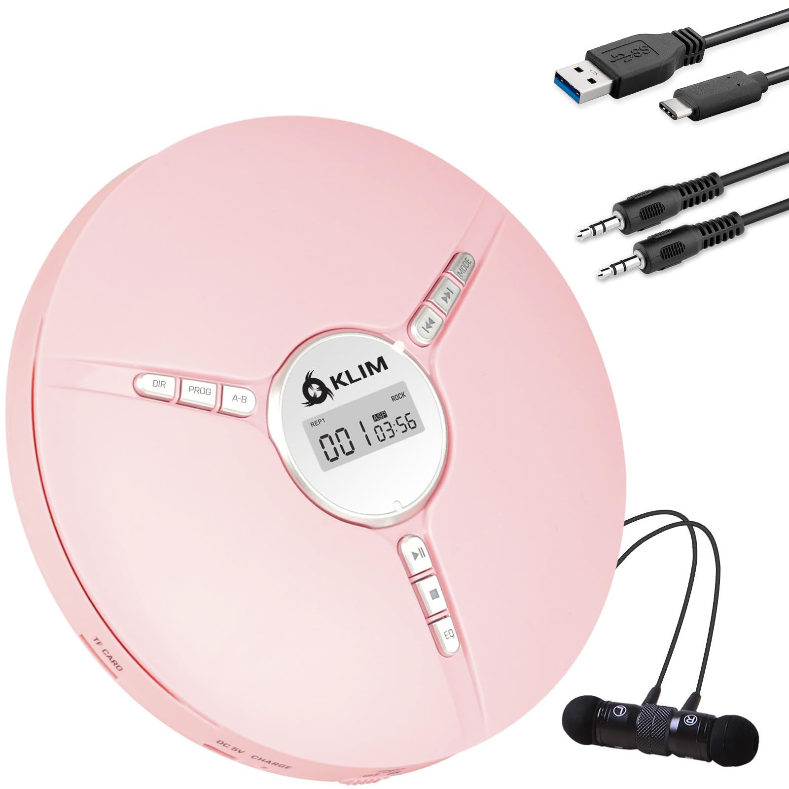 Foto 1 | Reproductor De Cd Portátil Klim Discoman Con Batería Integrada, Color Rosa - Venta Internacional.