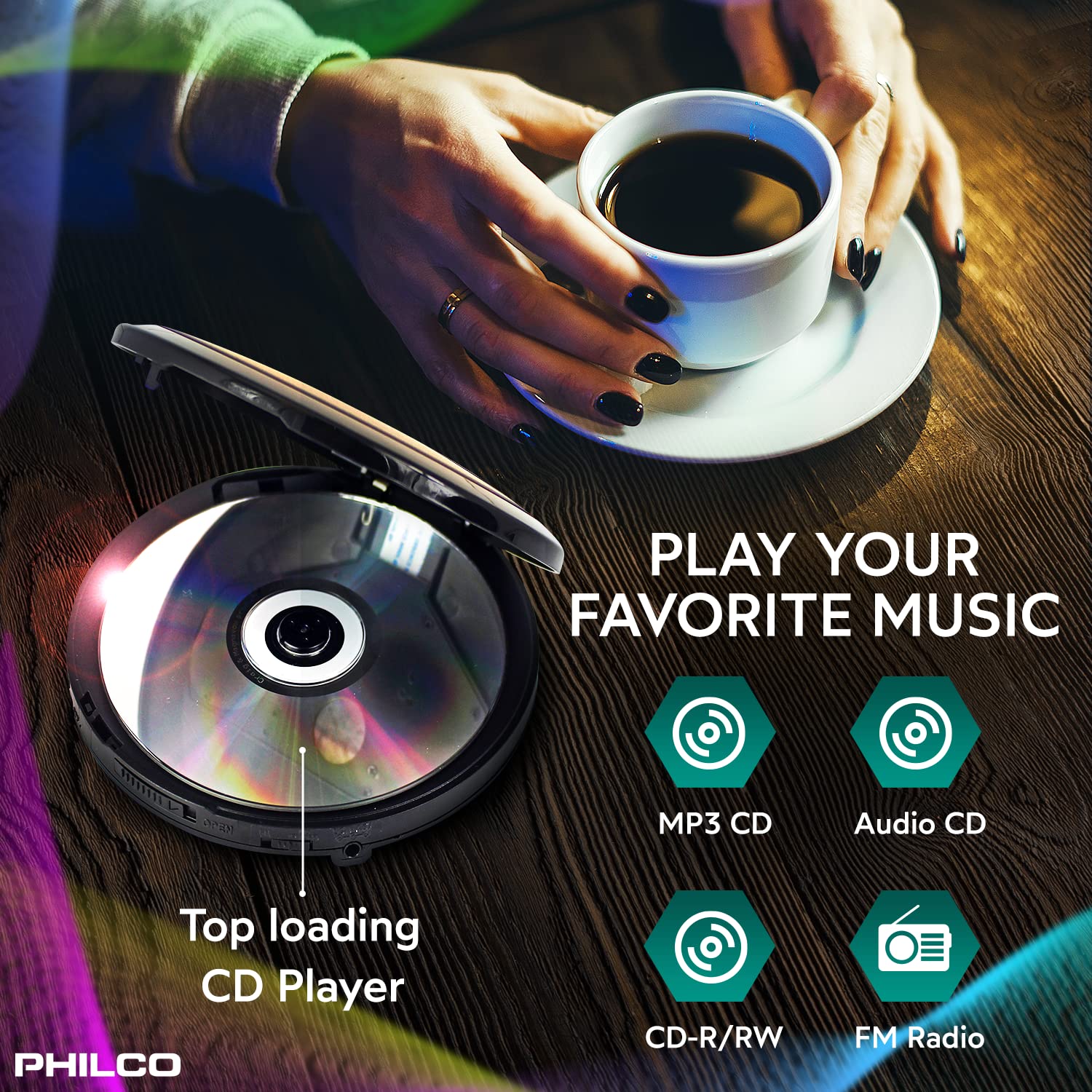 Foto 3 | Reproductor De Cd Portátil Philco Con Reproducción De Mp3 Y Radio Fm - Venta Internacional.