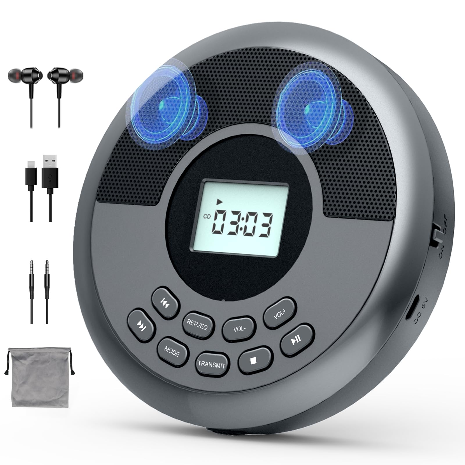 Foto 1 | Reproductor De Cd Portátil Kuephom Con Bluetooth Recargable - Venta Internacional.