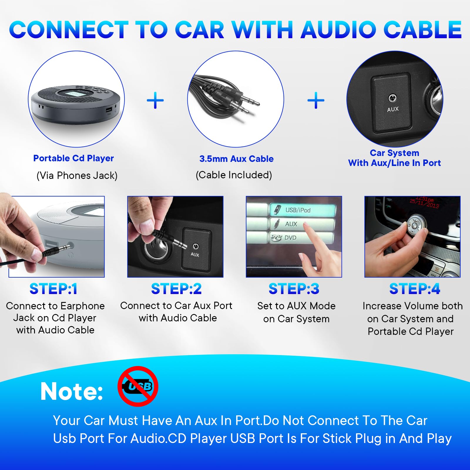 Foto 5 | Reproductor De Cd Portátil Kuephom Con Bluetooth Recargable - Venta Internacional.