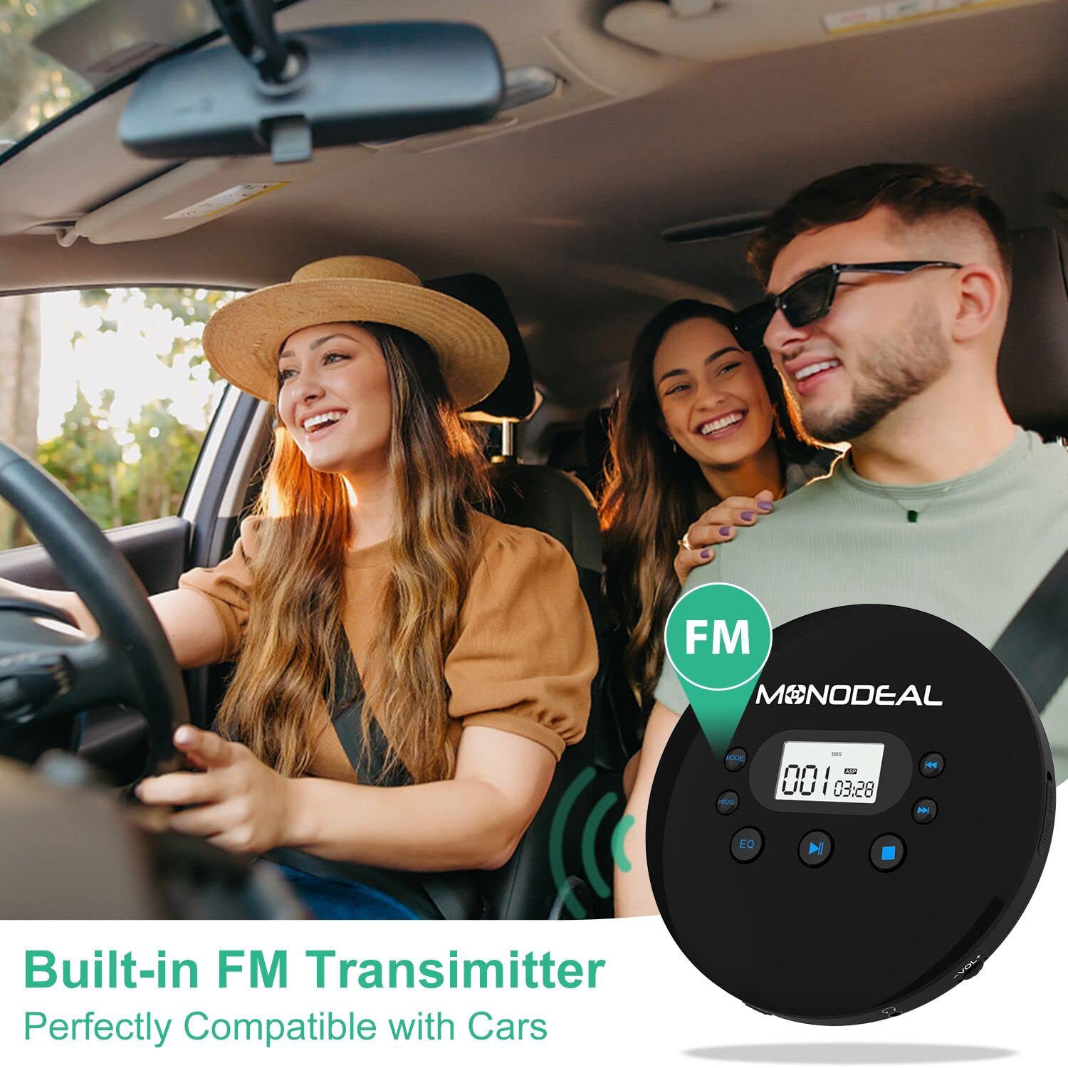Foto 4 pulgar | Reproductor de CD Portátil Monodeal con Transmisor FM Recargable - Venta Internacional