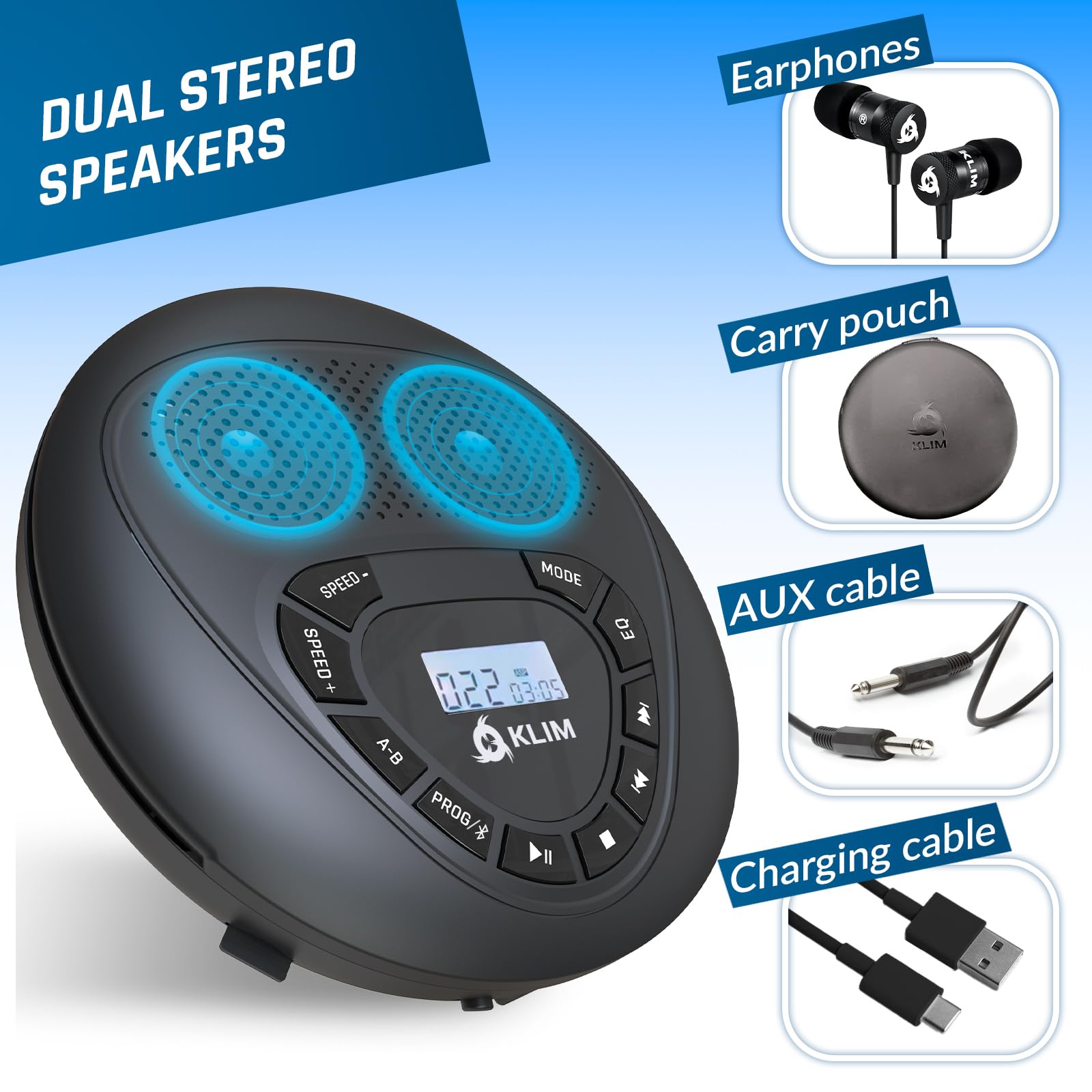 Foto 4 pulgar | Reproductor de CD Portátil Klim Bluetooth con Batería Recargable - Venta Internacional
