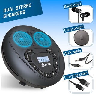 Foto 3 | Reproductor de CD Portátil Klim Bluetooth con Batería Recargable - Venta Internacional