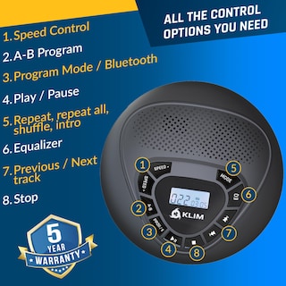 Foto 7 | Reproductor de CD Portátil Klim Bluetooth con Batería Recargable - Venta Internacional