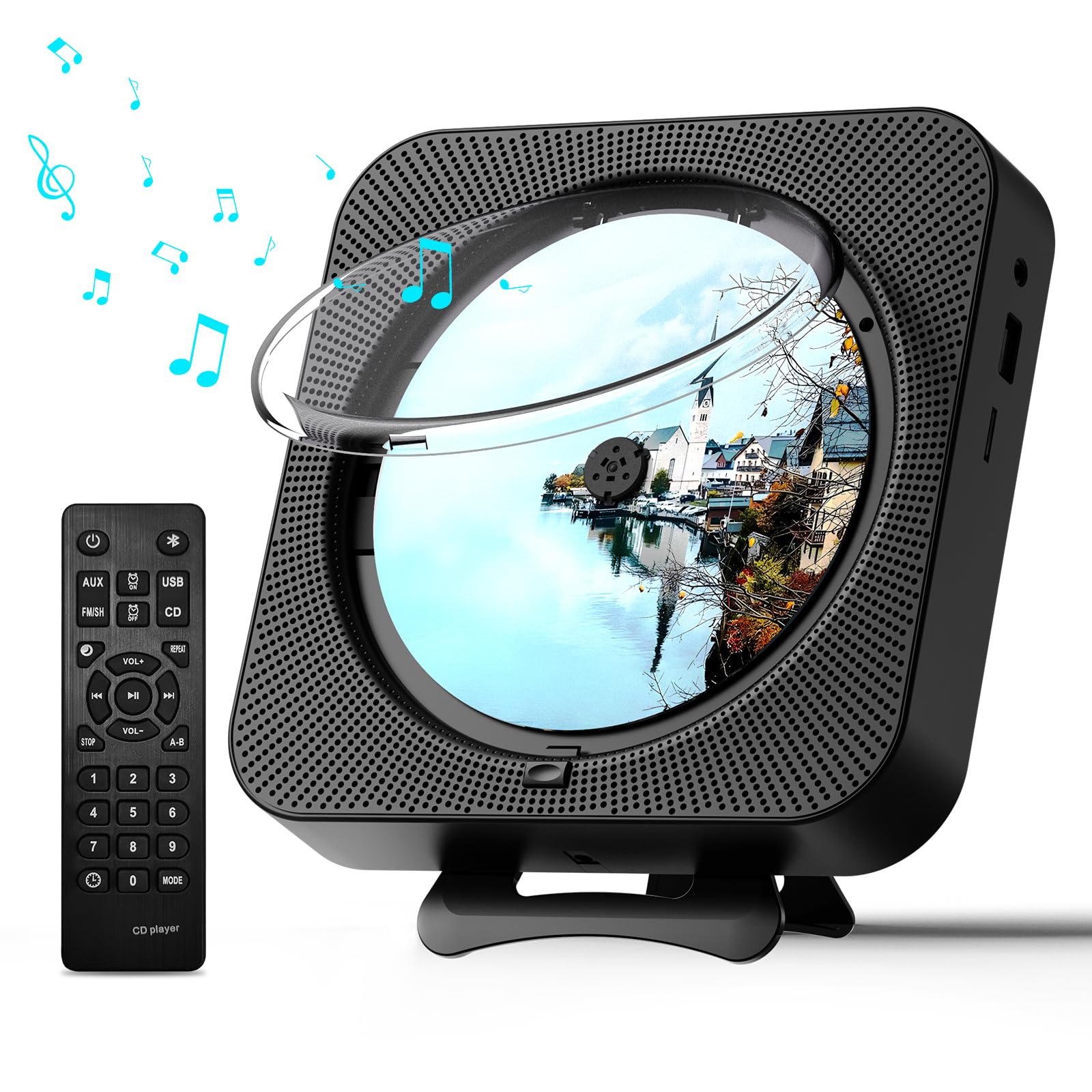 Foto 1 | Reproductor De Cd Micocious Portátil Con Bluetooth Y Radio Fm Negro - Venta Internacional.