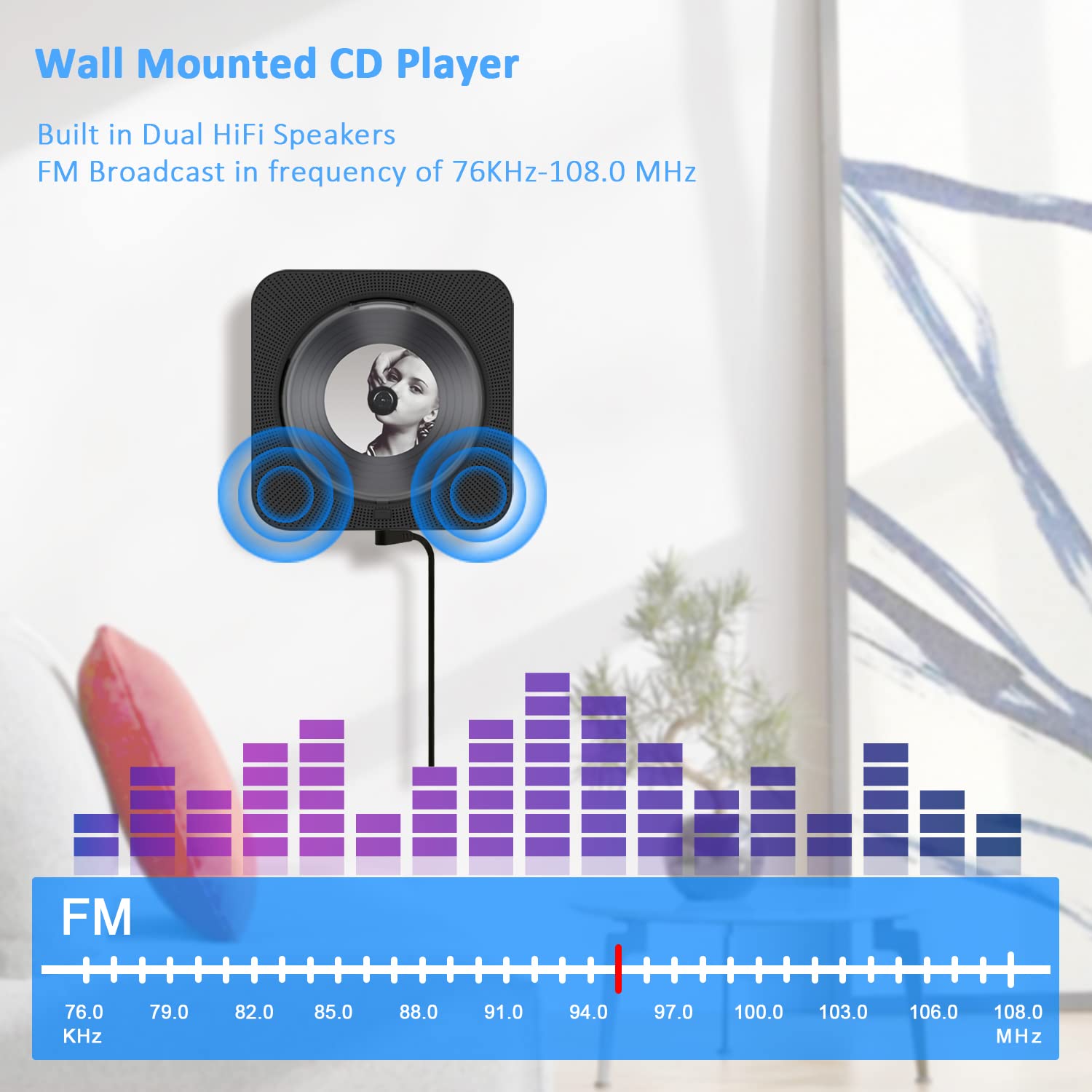 Foto 7 pulgar | Reproductor De Cd Micocious Portátil Con Bluetooth Y Radio Fm Negro - Venta Internacional.