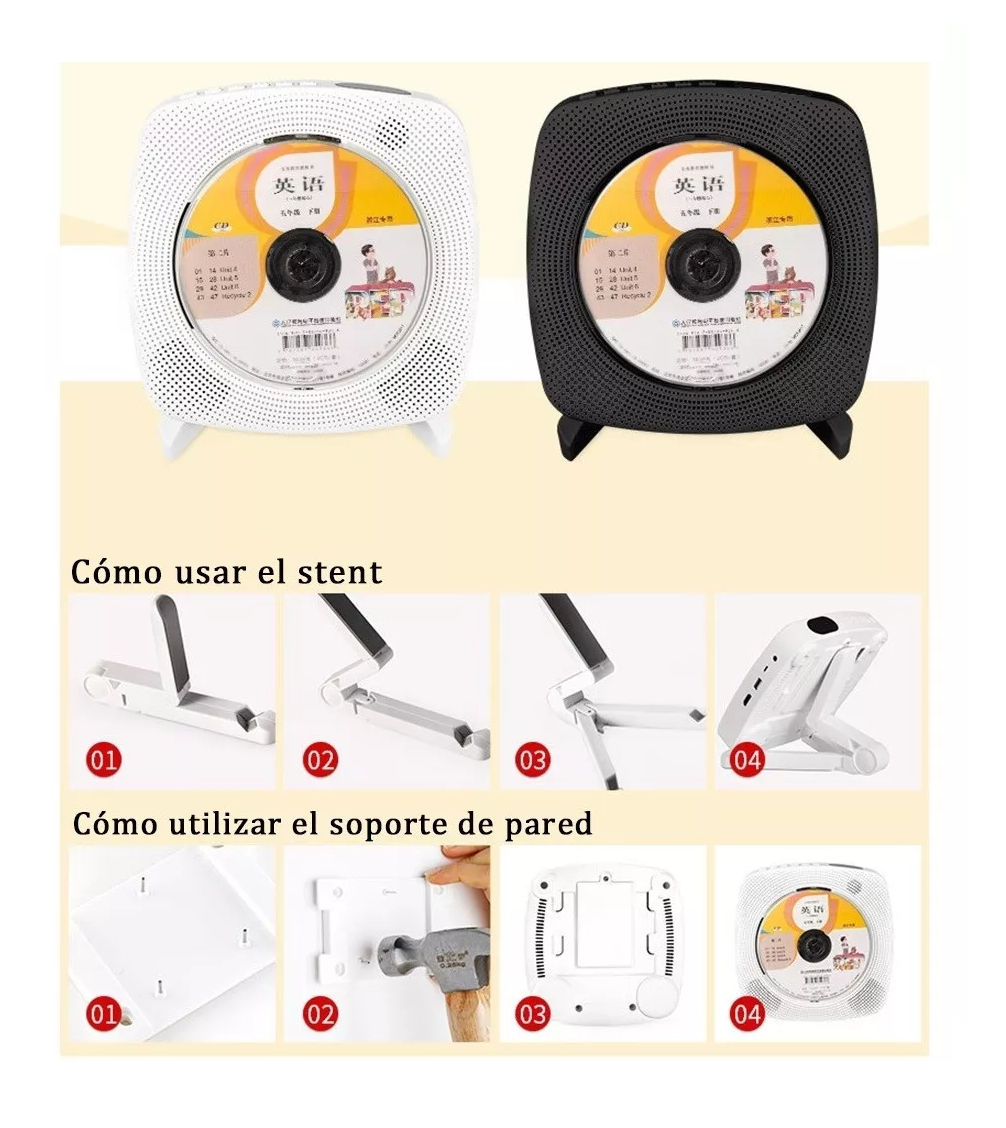 Foto 2 | Reproductor De Cd, Dvd Bluetooth Con Montaje En Pared Color Blanco