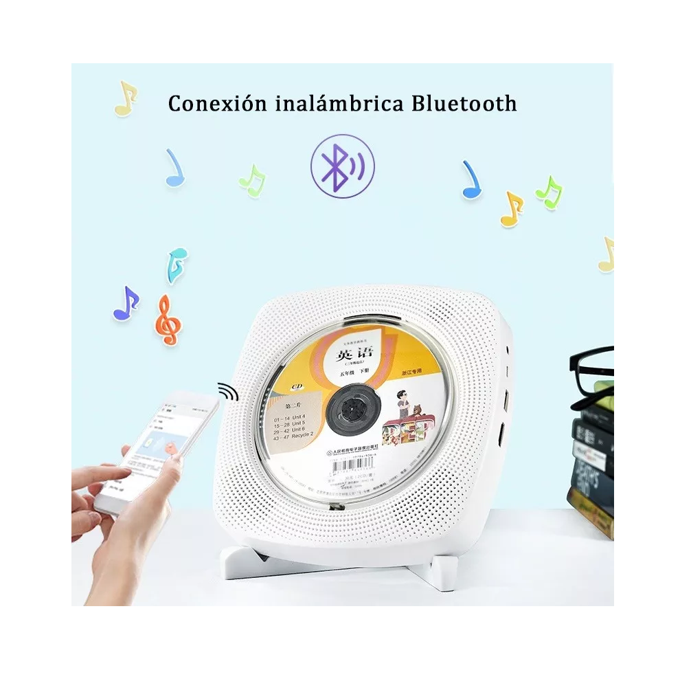 Foto 3 | Reproductor De Cd, Dvd Bluetooth Con Montaje En Pared Color Blanco