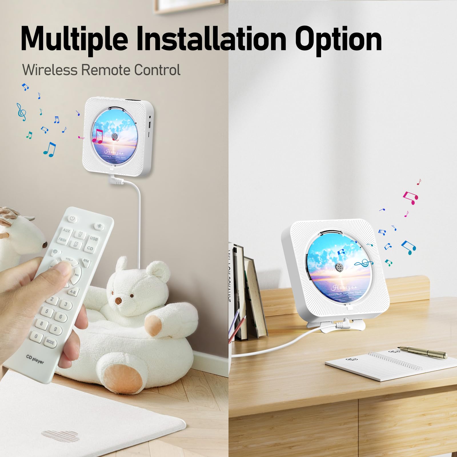 Foto 4 | Reproductor De Cd Portátil Micocious Bluetooth Con Mando A Distancia - Venta Internacional.