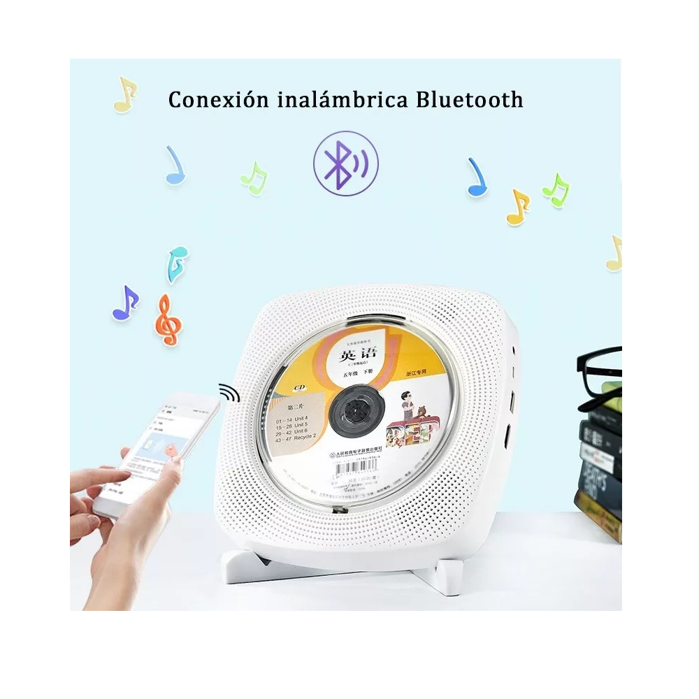 Foto 4 pulgar | Reproductor De Cd, Dvd Bluetooth Con Montaje En Pared, Belug  Color Blanco