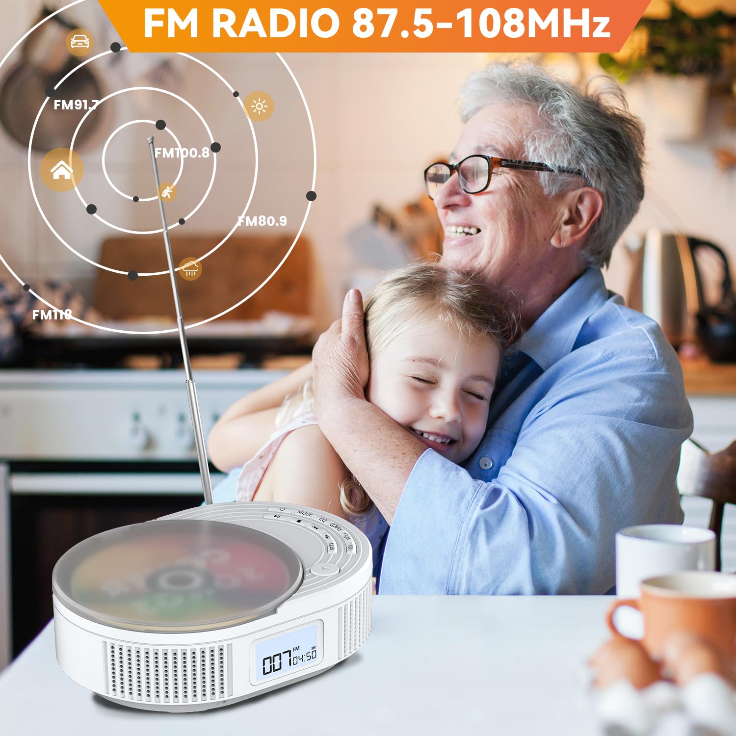 Foto 5 | Reproductor De Cd Portátil Monodeal Boombox Con Bluetooth Y Radio Fm - Venta Internacional.