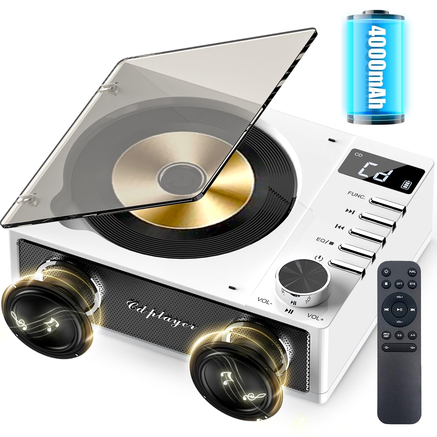 Foto 2 pulgar | Reproductor De Cd Portátil Gracioso Desktop Con Bluetooth Y Radio - Venta Internacional.