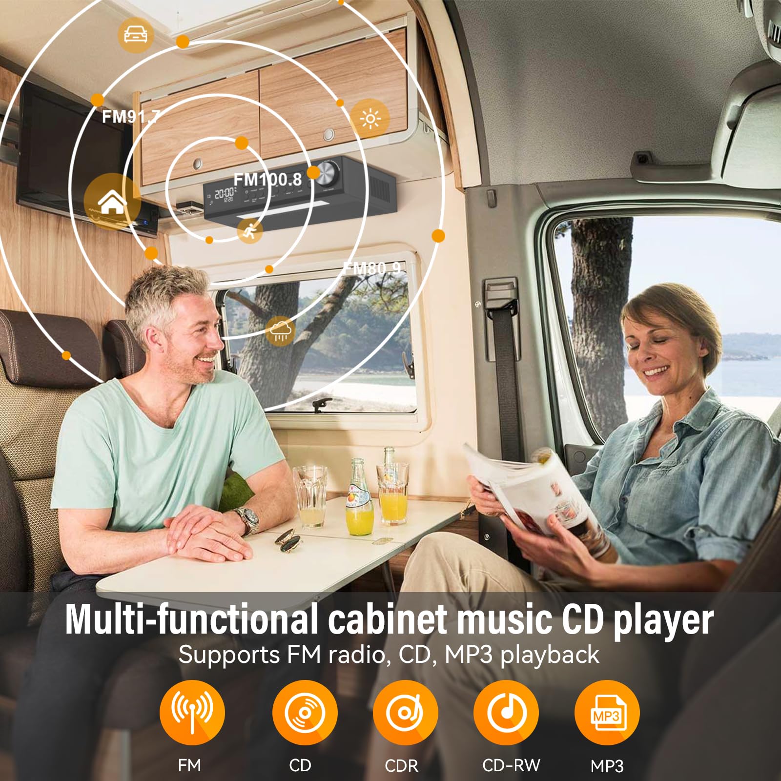Foto 4 pulgar | Radio De Cocina Con Reproductor De Cd Bluetooth Monodeal Para Colocar Debajo Del Armario - Venta Internacional.
