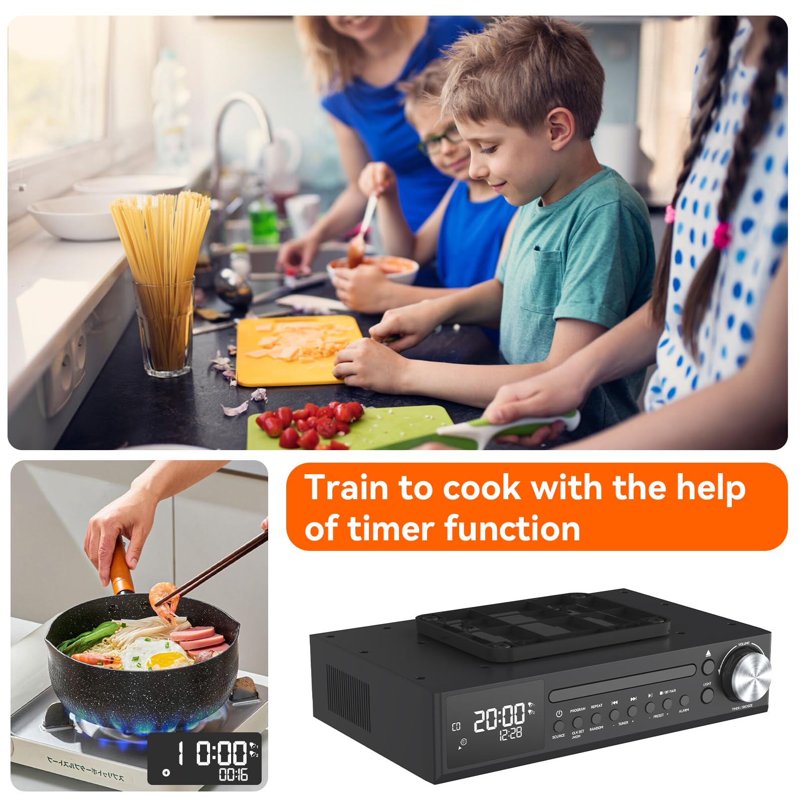 Foto 7 pulgar | Radio De Cocina Con Reproductor De Cd Bluetooth Monodeal Para Colocar Debajo Del Armario - Venta Internacional.