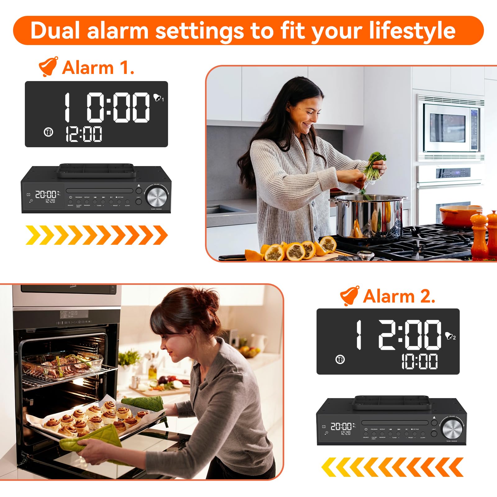 Foto 8 pulgar | Radio De Cocina Con Reproductor De Cd Bluetooth Monodeal Para Colocar Debajo Del Armario - Venta Internacional.