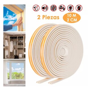 Foto 3 | Tira De Sellado Para Puerta Y Ventana Guarda Polvo 10 M Beige/amarillo