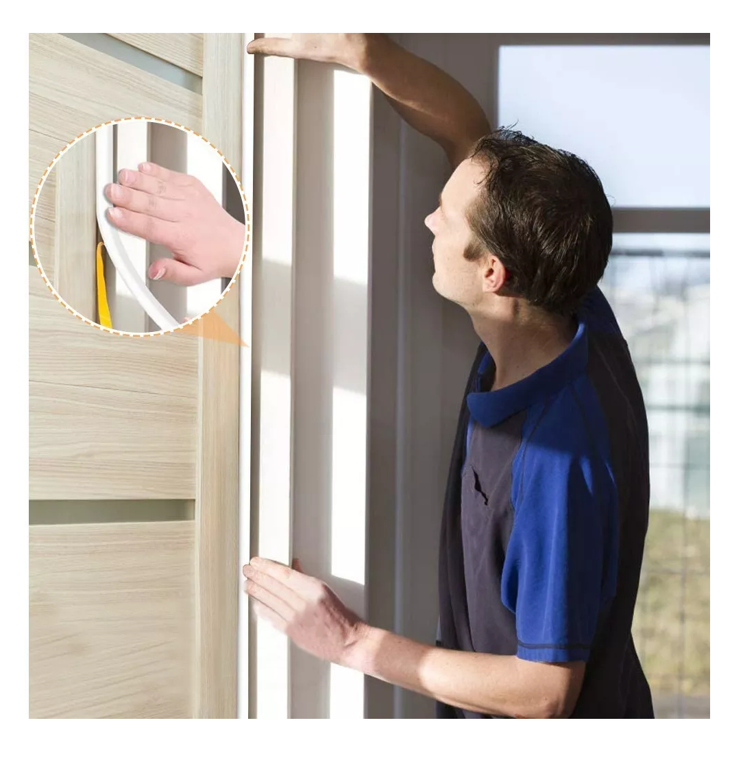 Foto 5 | Tira De Sellado Para Puerta Y Ventana Guarda Polvo 10 M Beige/amarillo