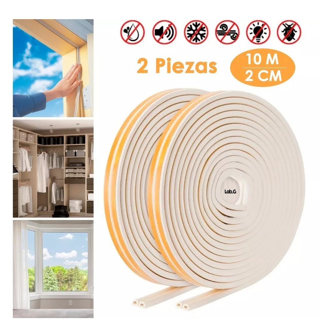 Foto 5 | Tira de Sellado para Puerta y Ventana Guarda Polvo 10 m Beige/Amarillo