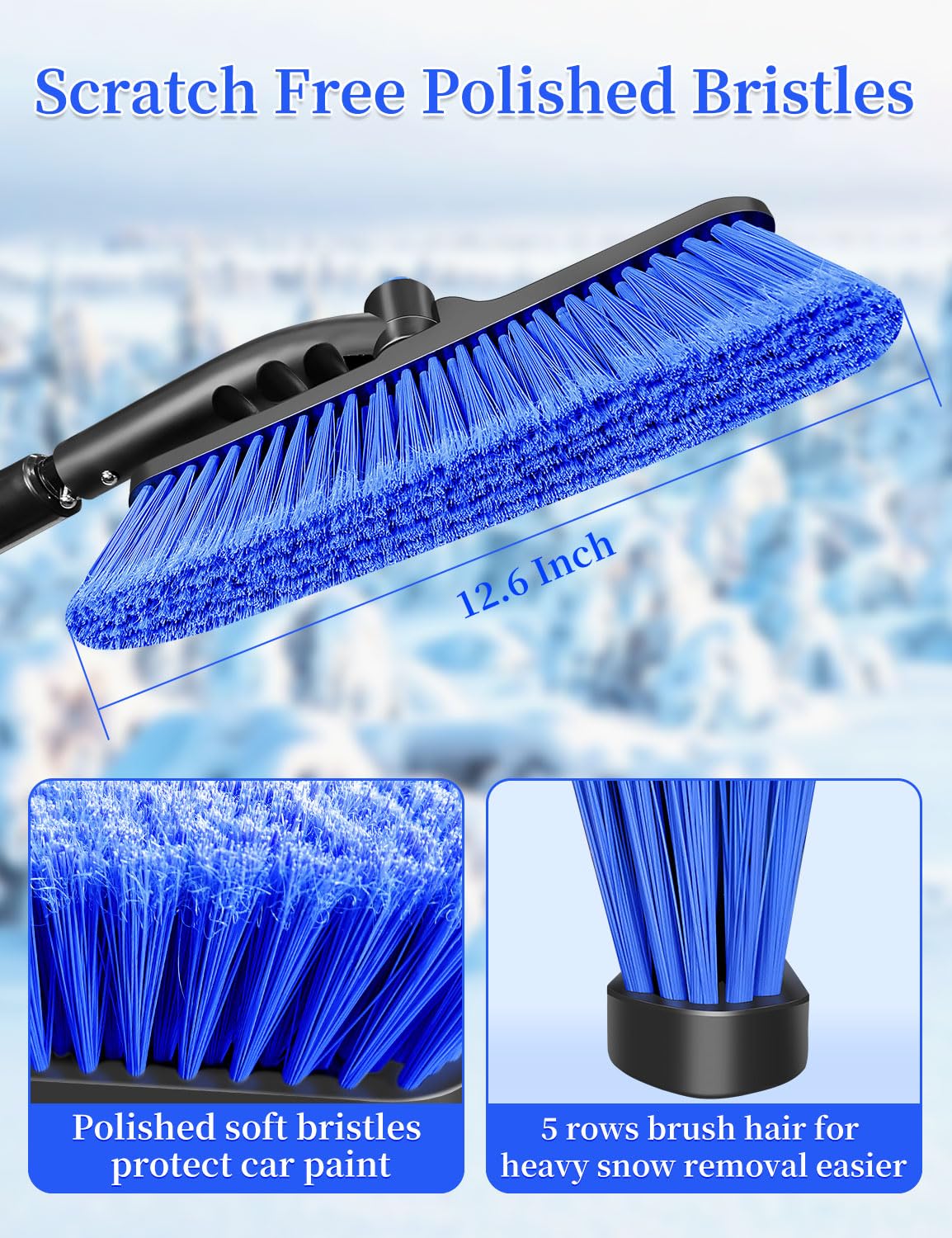 Foto 2 | Snow Brush Heeya 112 Cm Con Raspador Para Parabrisas De Coche, Color Azul - Venta Internacional.