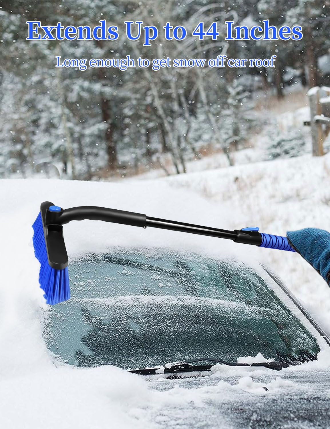 Foto 5 pulgar | Snow Brush Heeya 112 Cm Con Raspador Para Parabrisas De Coche, Color Azul - Venta Internacional.