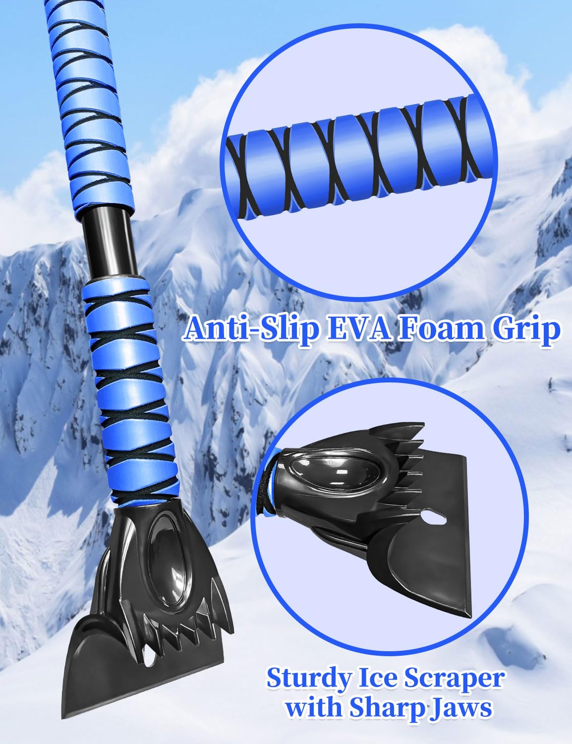 Foto 5 | Snow Brush Heeya 112 Cm Con Raspador Para Parabrisas De Coche, Color Azul - Venta Internacional.