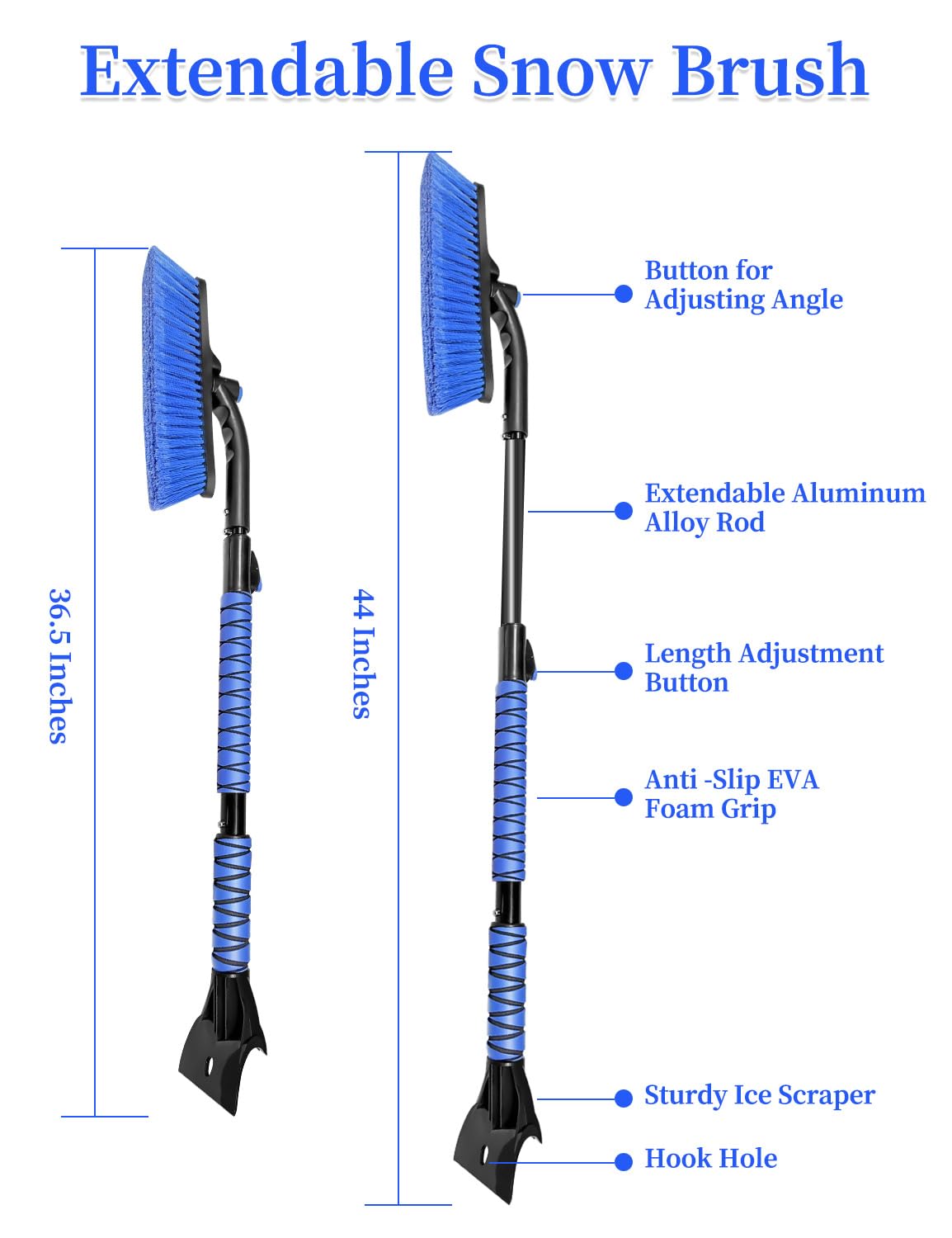Foto 7 pulgar | Snow Brush Heeya 112 Cm Con Raspador Para Parabrisas De Coche, Color Azul - Venta Internacional.