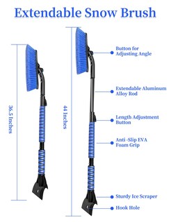 Foto 6 | Snow Brush Heeya 112 Cm Con Raspador Para Parabrisas De Coche, Color Azul - Venta Internacional.