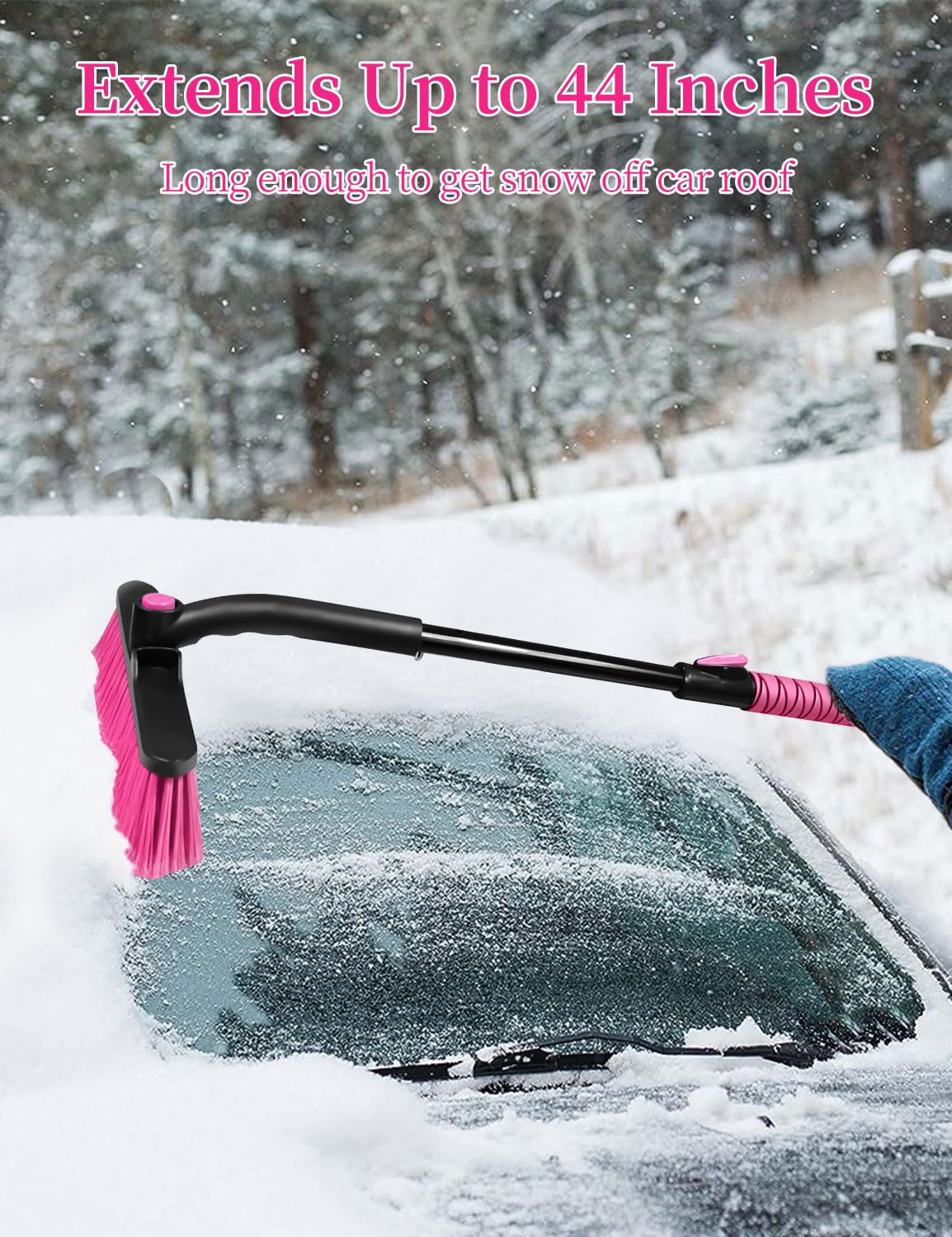 Foto 5 pulgar | Snow Brush Heeya Para Suv Con Rascador De Hielo  112 Cm  Color Rosa - Venta Internacional.