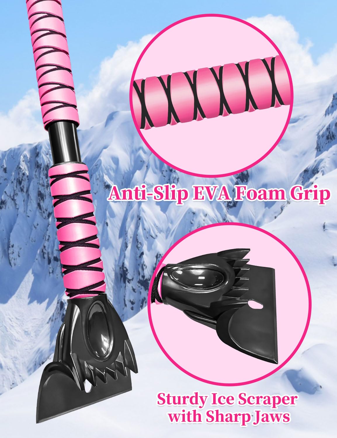 Foto 6 pulgar | Snow Brush Heeya Para Suv Con Rascador De Hielo  112 Cm  Color Rosa - Venta Internacional.