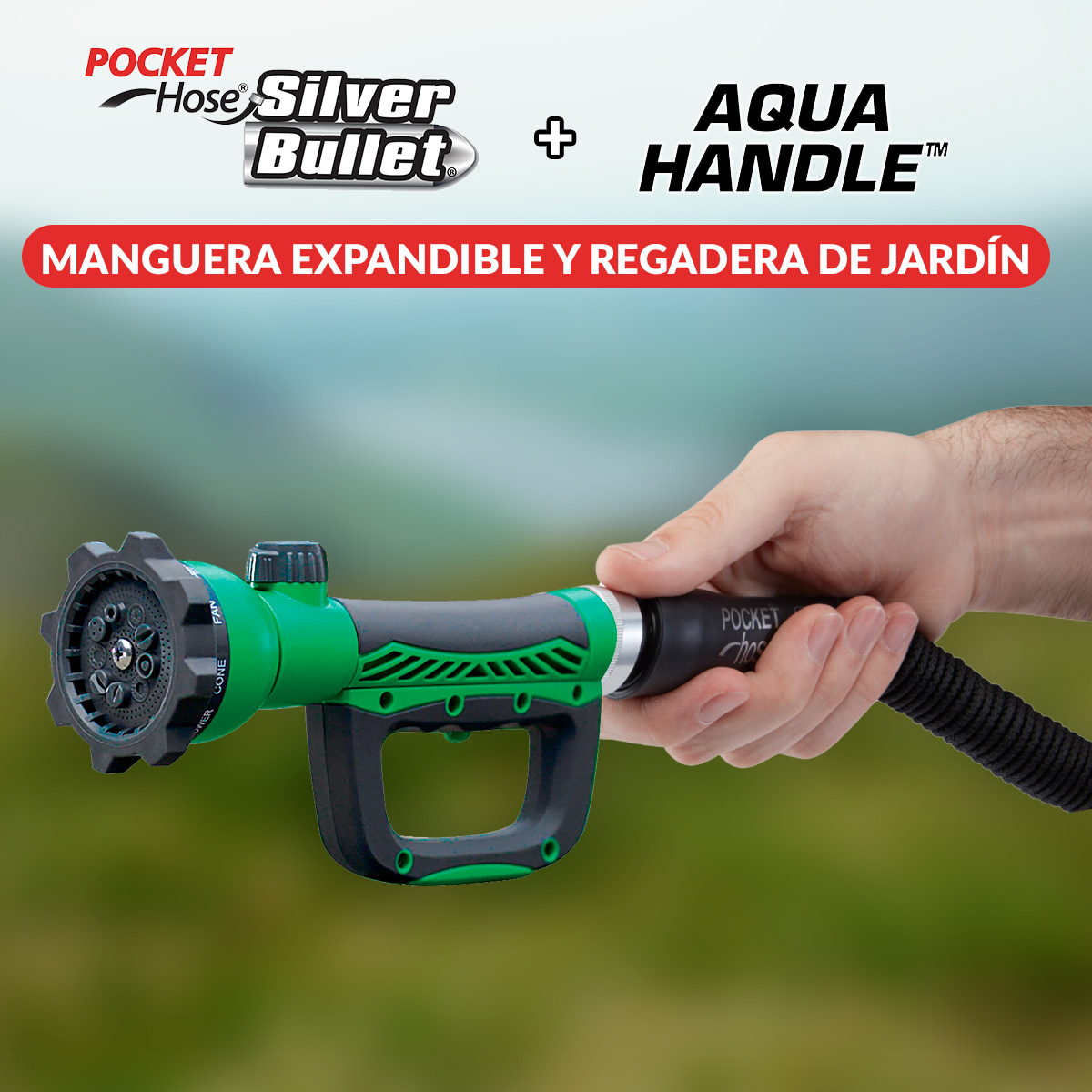 Foto 8 pulgar | Manguera Expandible 7m y Agarradera Tv Ofertas Pocket Hose Y Aqua Handle Color Negro Duo Jardín Con 6 Niveles de Int