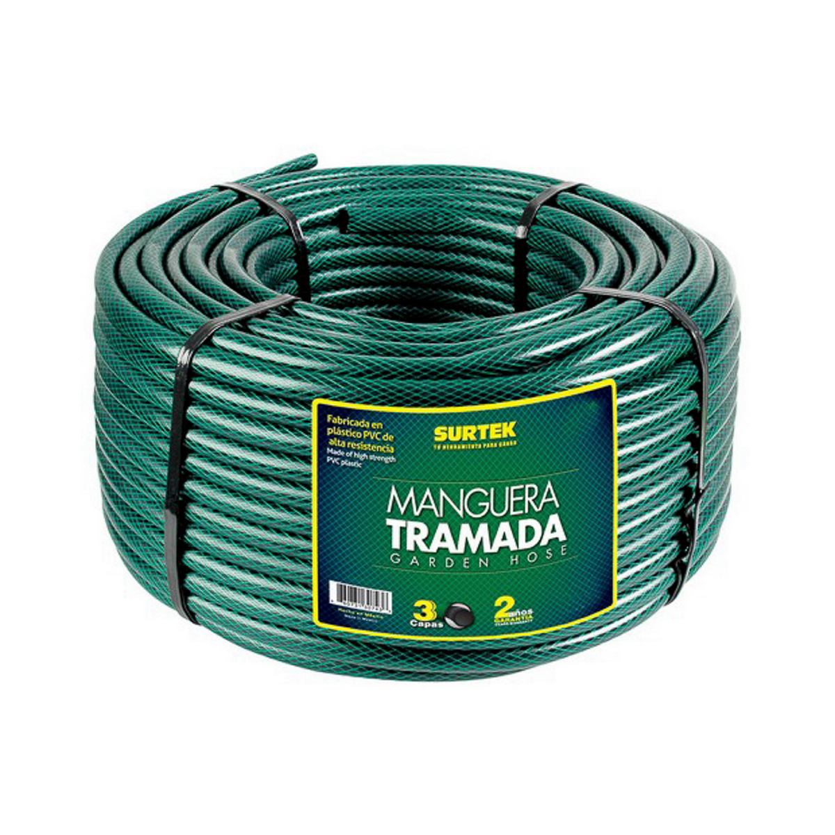 Manguera Jardin Rollo Surtek 3/4” (19mm) X 100mt Tramada Verde 3 Capas