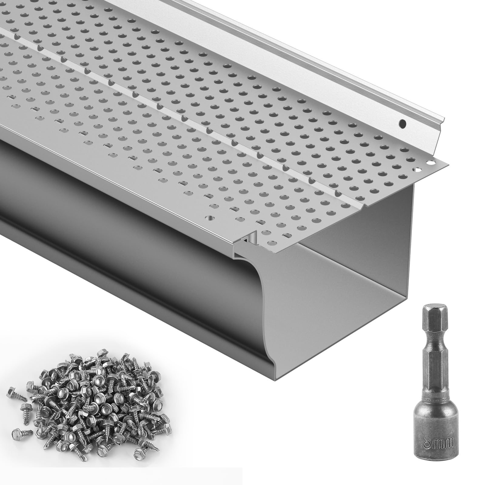 Filtro De Hojas De Aluminio Gutter Guard Vevor, 13 Cm De Ancho, 26 Unidades - Venta Internacional.