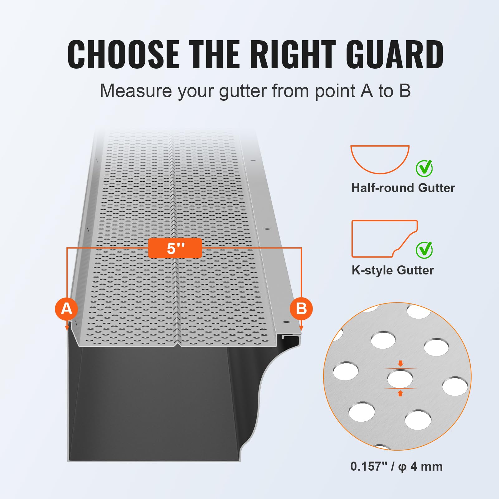Foto 3 | Filtro De Hojas De Aluminio Gutter Guard Vevor, 13 Cm De Ancho, 26 Unidades - Venta Internacional.