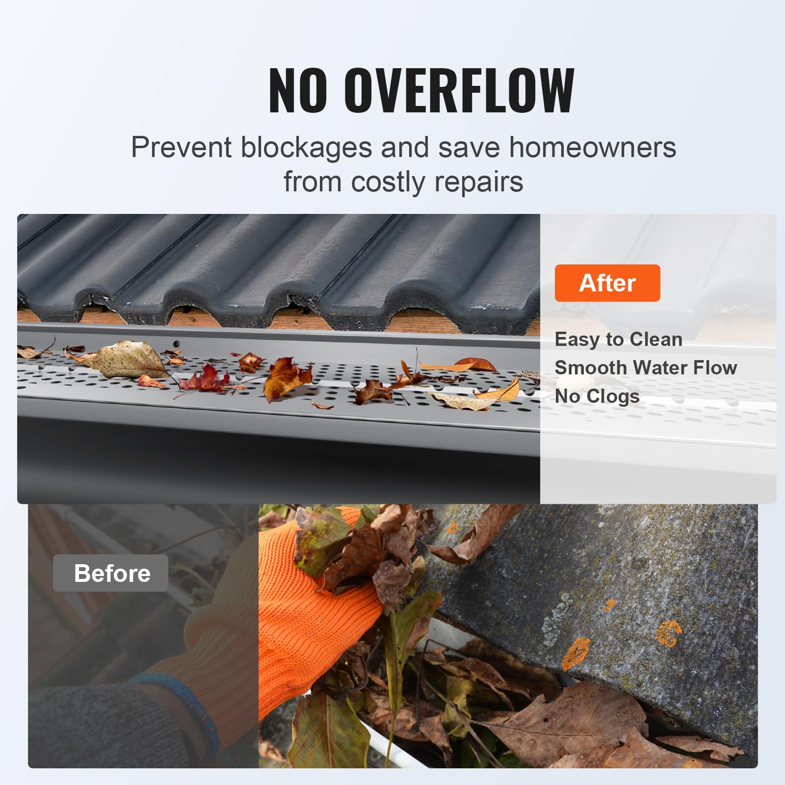 Foto 6 | Filtro De Hojas De Aluminio Gutter Guard Vevor, 13 Cm De Ancho, 26 Unidades - Venta Internacional.