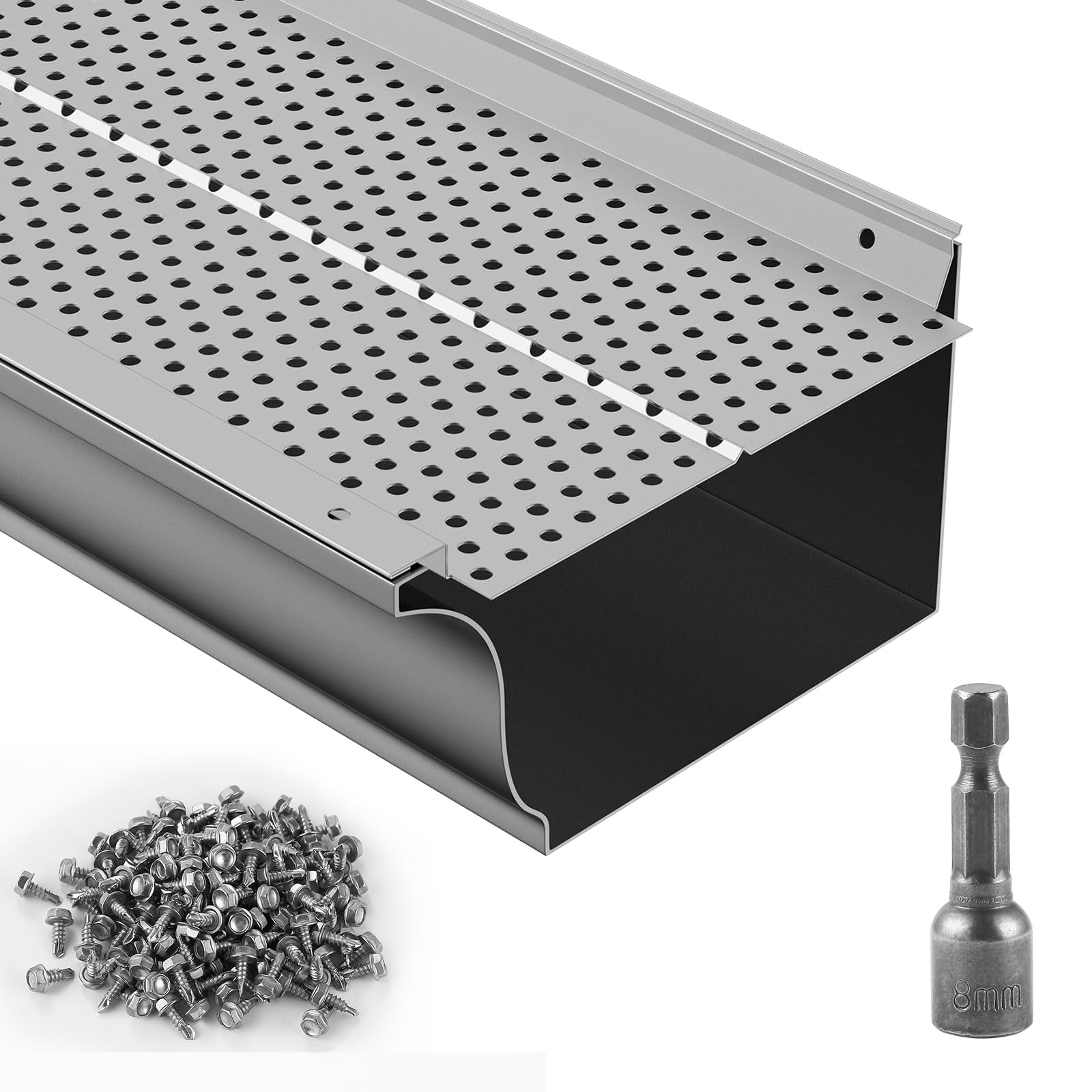 Filtro De Hojas De Aluminio Gutter Guard Vevor, 6 Pulgadas, 26 Piezas, 32 M - Venta Internacional.