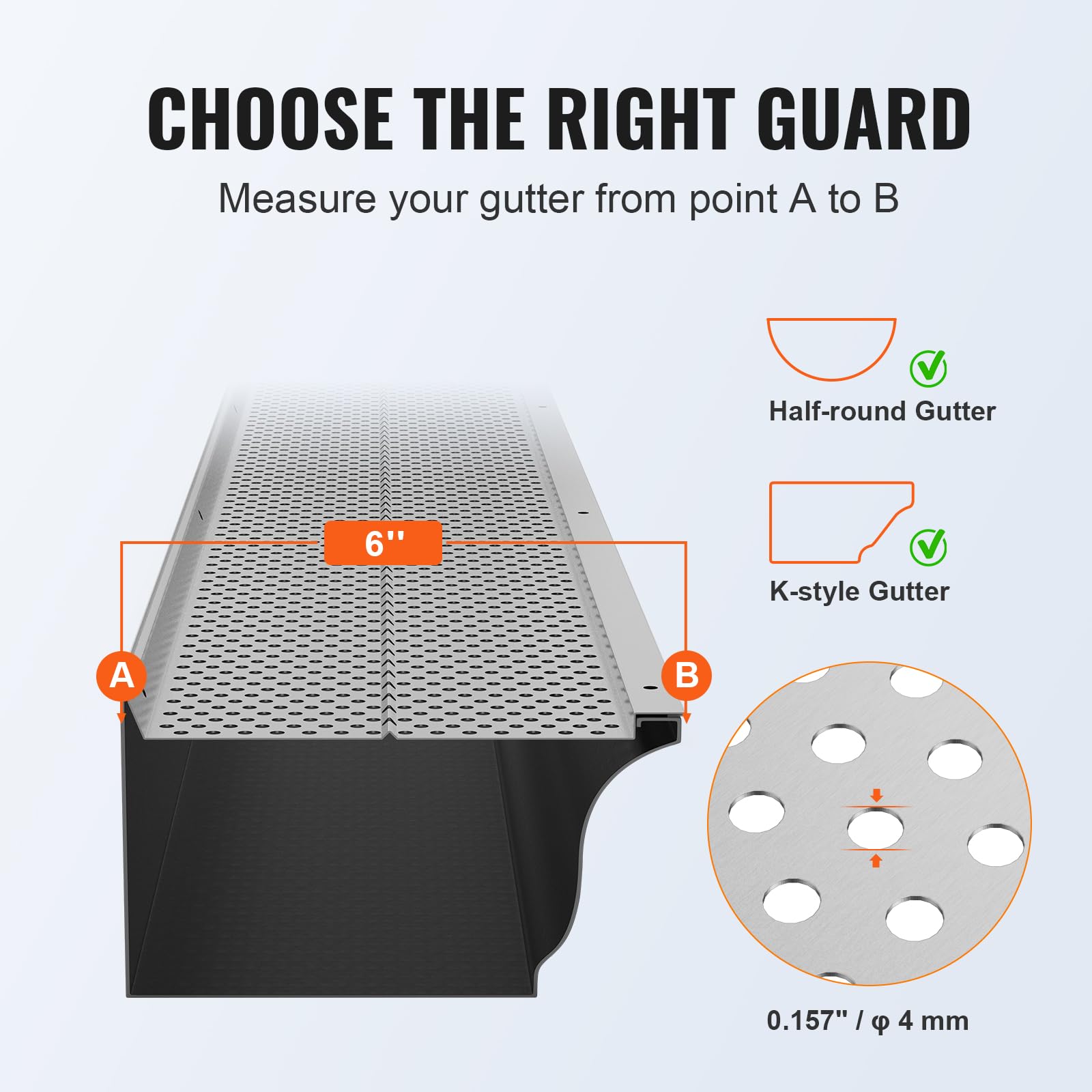 Foto 4 pulgar | Filtro De Hojas De Aluminio Gutter Guard Vevor, 6 Pulgadas, 26 Piezas, 32 M - Venta Internacional.