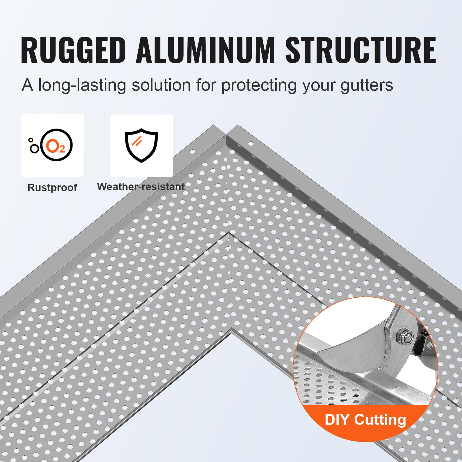 Foto 5 pulgar | Filtro De Hojas De Aluminio Gutter Guard Vevor, 6 Pulgadas, 26 Piezas, 32 M - Venta Internacional.
