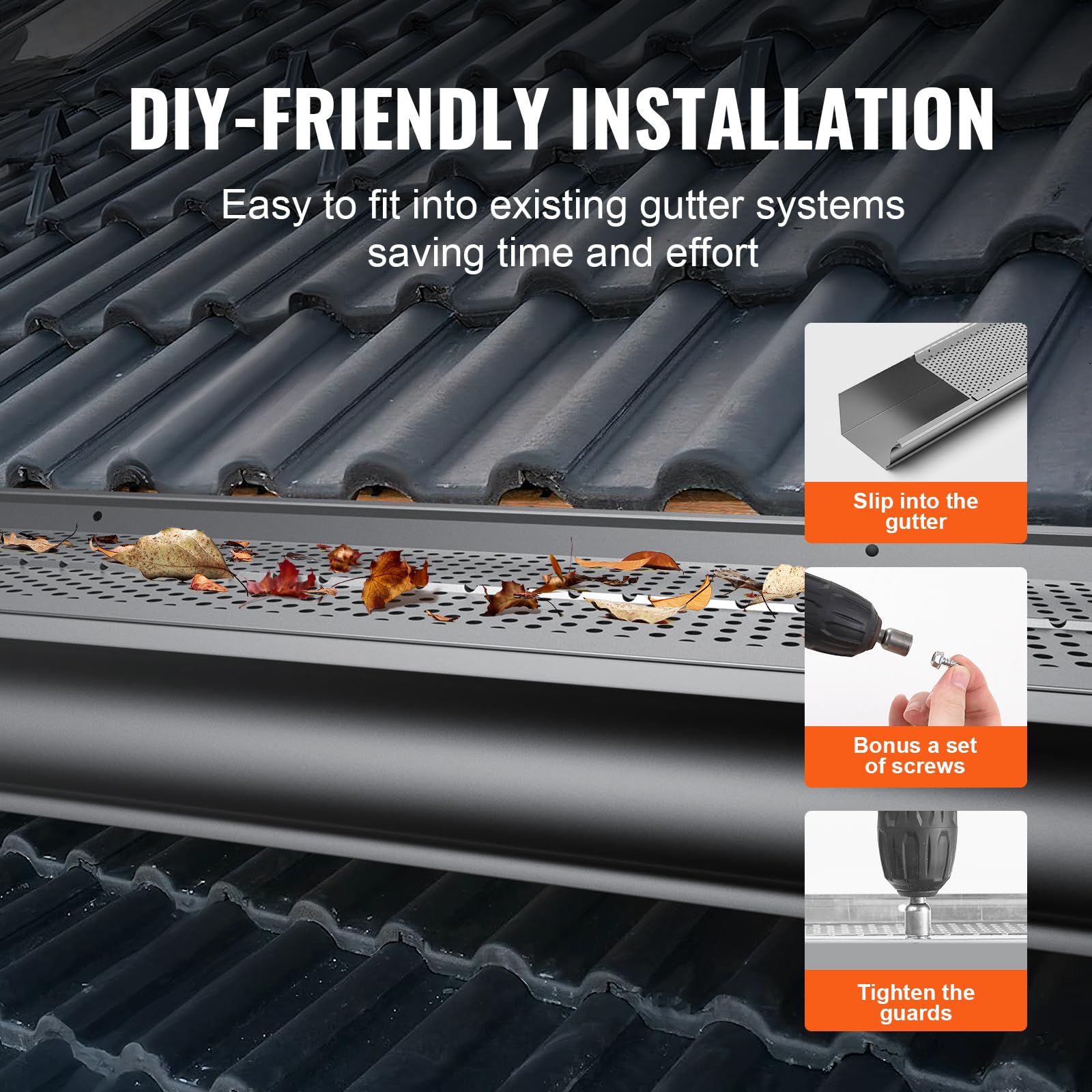Foto 5 | Filtro De Hojas De Aluminio Gutter Guard Vevor, 6 Pulgadas, 26 Piezas, 32 M - Venta Internacional.