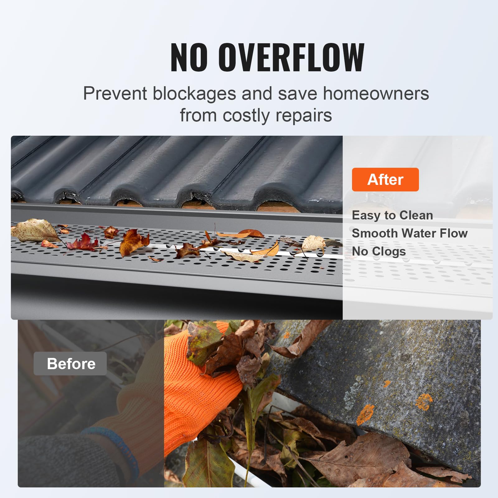 Foto 6 | Filtro De Hojas De Aluminio Gutter Guard Vevor, 6 Pulgadas, 26 Piezas, 32 M - Venta Internacional.